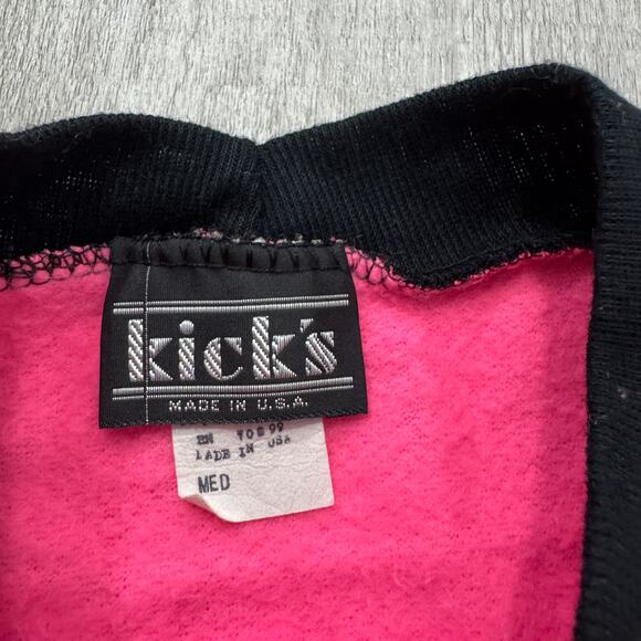 Vintage Panda Bear Sweatshirt Women's Medium Pink Geometric Animals 90s USA - Picture 4 of 7